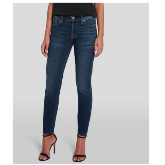 7 for all Mankind Women's B(AIR) Dark Wash Ankle Skinny Jeans Size 28 - Picture 1 of 11